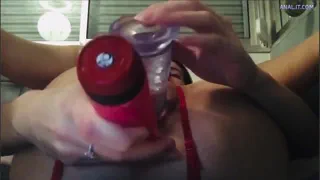Anal dildoing by french teen